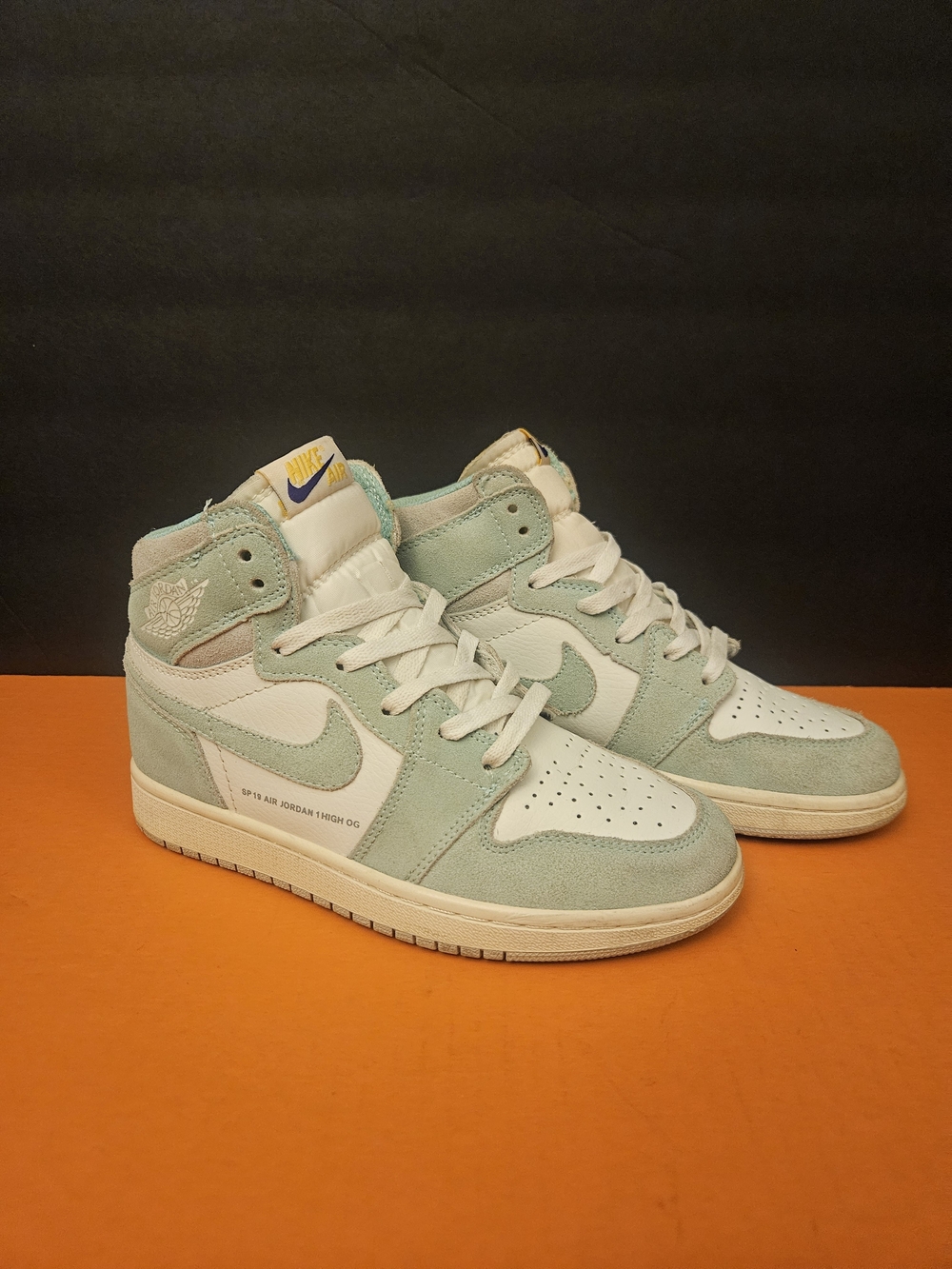Jordan Air Jordan 1 High OG Kids Green White Leather High Top US 7 EU 38 UK 4.5
